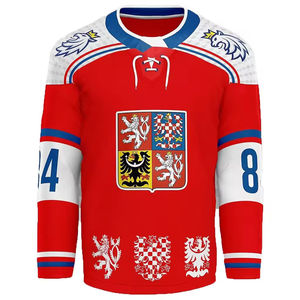 เสื้อเจอร์ซีย์ทีมโอเวอร์ไซส์สีทันสมัยเสื้อฮอกกี้ผ้าลายทแยงออกแบบโลโก้ได้ตามต้องการ - Product Image 5