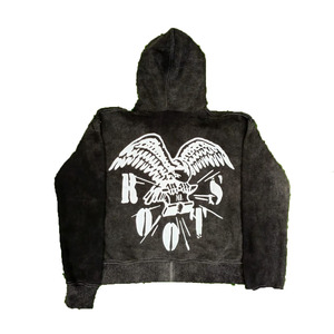 100% coton Streetwear Style lavé à l'acide 450 GSM poids lourd en détresse bases brodées à capuche - Product Image 2