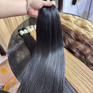 Prix de gros en vrac 100g 28 pouces forte et soyeuse Double noyer extensions de cheveux vierges vietnamiennes couleurs sombres - Product Image 1