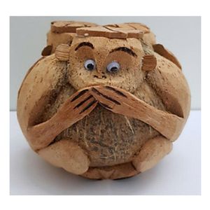 Mono de coco tallado: Animal de concha de coco vietnamita hecho a mano natural, ideal para una decoración fácil y accesorios de juguete en demanda - Product Image 1