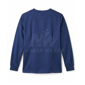 Functional Long Sleeve <b>Scrub</b> Tops Men Medical <b>Work</b> Uniform V Neck Style Flexible Fabric Multiple Pockets - Product Image 3