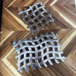 Vintage Copco Wavy Weave Design Métal Pied Hotpot Plaque Dessous de plat Tenture murale Cuisine Décor Dessous de plat en métal - Product Image 2