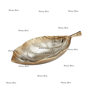 Ensemble de 2 bols à nourriture de couleur argent et or, design feuille, taille et forme personnalisées, bol à servir pour fruits secs à bas prix - Product Image 4