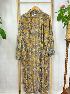 Kimono bohemio elegante para hombre, bata tejida con estampado largo, transpirable, Casa urbana, playa, artista, verano, tamaño King, playa perfecta - Product Image 6