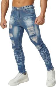 Pantalones vaqueros OEM de diseño personalizado para hombre, estilo callejero con calidad superior cómoda, cintura media, pierna recta, último diseño - Product Image 2