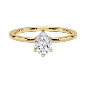 Bague solitaire Moissanite taille poire personnalisée en argent sterling S925 avec bijoux en plaqué or pour femmes - Product Image 1