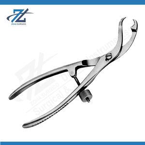 Pinzas para Sujeción Ósea, Articulación de Tornillo Manual, Instrumentos Quirúrgicos de Acero Inoxidable, 165 mm de Largo, Certificación CE, Uso en Cirugía General - Product Image 2