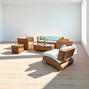 ชุดโซฟาหวายโพลีทันสมัยสำหรับวิลล่าโรงแรมสวนสาธารณะอพาร์ทเมนต์ห้องนอนรับประทานอาหารห้องนั่งเล่นพื้นที่กลางแจ้ง PRSF-022 - Product Image 4