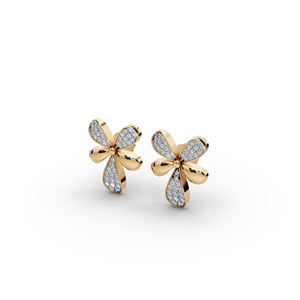 Boucles d'oreilles en diamant à quatre pétales cultivé en laboratoire, accessoire de bijouterie élégant et luxueux - Product Image 2