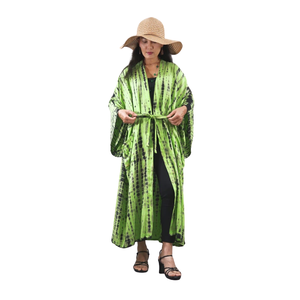 Robe Kimono Moderne et Simple pour Femme, Qualité Supérieure, Manches Longues, Satin Écologique, Style Décontracté, Modèle Disponible sur Commande, Taille XL - Product Image 1