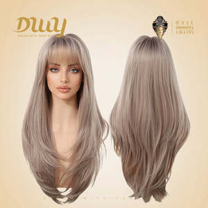 Orlaith-DWY 26-Inch MiraScalp Layered Straight Blonde <b>Wig</b> High Temperature Fiber Lace Front Synthetic <b>Wig</b> 30-Inch Transparent - Product Image 4