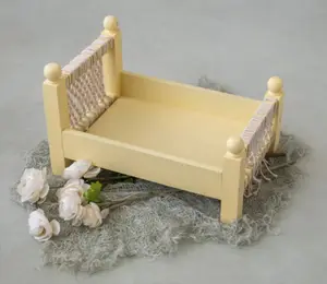 Bulk Price Newborn Photography Baby Cot Bed Kids Furniture Solid Wooden Customized Photo Shoot Bed For Babies