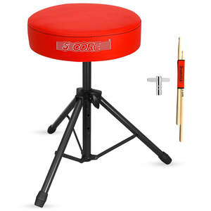 5 Core Drum Throne 3 Thick <b>Padded</b> Memory Foam Comfortable Drummer <b>Stool</b> 330Lb Capacity Adjustable - Product Image 1
