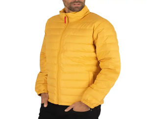 Veste matelassée unisexe fine avec capuche, finition brillante et logo frontal - Product Image 5