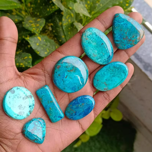 Lot de cabochons en shattuckite azurite en gros, pierres précieuses minérales naturelles, pierres précieuses polies, pierres précieuses en vrac, combinaison de shattuckite azurite - Product Image 4