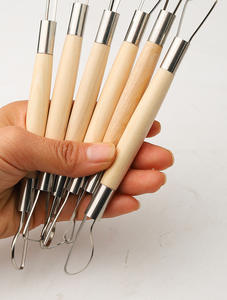 Bview Lot de 6 outils de <span class=keywords><strong>sculpture</strong></span> en argile pour la fabrication de poteries avec perforateur rond en polymère pour artistes débutants - Product Image 4