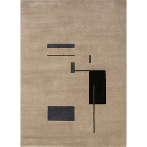 พรมขนสัตว์ถักมือสีเบจและสีน้ำตาล ลายแบบนามธรรม สำหรับห้องนั่งเล่น พรมรูปทรงสี่เหลี่ยมผืนผ้า สำหรับทางเดิน รุ่นพรมแบบจิ๊กซอว์ สำหรับวัยรุ่น-AIWL-3013 - Product Image 1