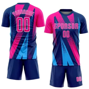 Camisas de secagem rápida por sublimação, uniformes de futebol, camisa de futebol respirável com design simples para homens, W041