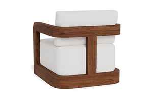 Sillón de Madera de Teca Moderno de Alta Gama con Cojín Tapizado |   Sillón de Diseño para Hotel y Villa - Product Image 4