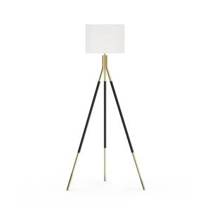 Lámpara de pie de hierro de diseño de lujo, Marco cubierto de polvo negro y dorado y sombra blanca, lámpara de pie de Metal indio de la mejor calidad - Product Image 1