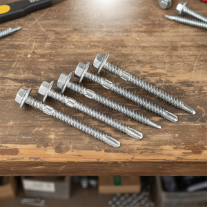 Tornillo Autoperforante Profesional con Cabeza de Arandela (Arandela Metálica Integrada) de Acero al Carbono Galvanizado en Caliente, Clase 8, Métrico/Pulgadas - Product Image 1