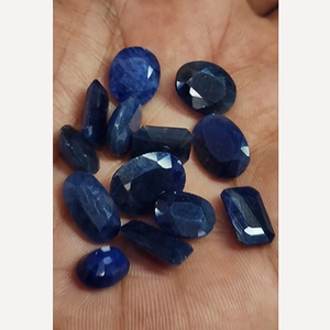 Saphir bleu naturel de haute qualité, 13 pièces, 10 mm-15 mm, ovale, facette, 68 carats, coupe Iroc, 55 $ US, pierres précieuses Neelam en vrac - Product Image 2