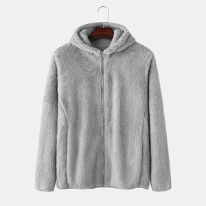 Nouvelle arrivée de sweats à capuche décontractés pour l'hiver avec fermeture éclair pour hommes, tendance, logo personnalisé, tissu polaire imprimé, teint uni-prix de gros - Product Image 1