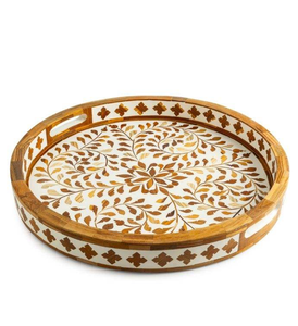 Bandeja de Servir con Incrustaciones de Hueso, Precio al por Mayor, Calidad Estándar en India, Diseño Personalizado, el Más Atractivo - Product Image 1
