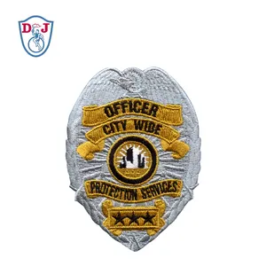 Parches de seguridad bordados personalizados, emblema de escudo bordado, accesorios para uniformes