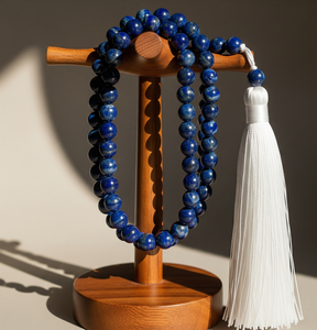 Collar de cuentas Mala 108 de alta calidad, 6mm, redondo liso, lapislázuli, piedra preciosa de Lava, pulido clásico Natural religioso - Product Image 6