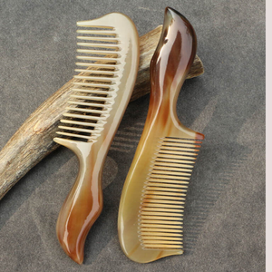 หวีแต่งผมแบบฮอร์นทำมือ2ชุดหวีแต่งผมทรงโค้งหนาไม่พันกัน - Product Image 5