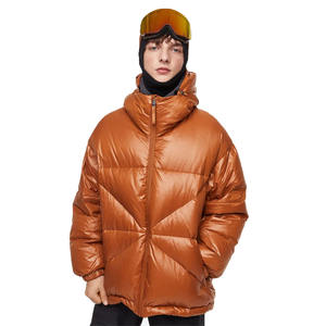 Veste d'hiver de marque personnalisée pour hommes manteau en duvet à capuche de grande taille avec fermeture éclair à col montant vestes d'extérieur matelassées - Product Image 6