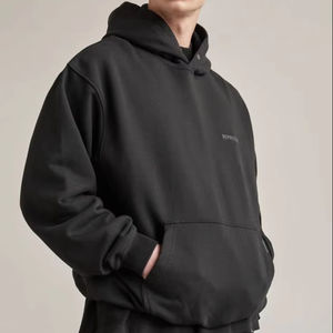 Sweat-shirts élégants à carreaux brodés, sérigraphiés, imprimés numériquement, teints unis, en polaire d'hiver polyester/coton, avec poches et perles - Product Image 1