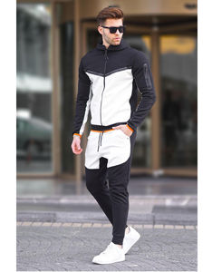 Ensemble de survêtement unisexe 2 pièces coupe droite avec veste zippée, en molleton décontracté, taille élastique, 100% polyester, personnalisable, collection 2025 - Product Image 2