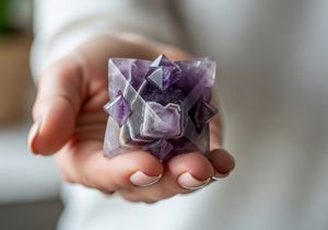 Cristal naturel de géométrie sacrée de pierre de Merkaba d'améthyste pour la guérison de Reiki - Product Image 5