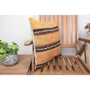 Beige Kilim Wool Pillow <b>18x18</b> Inch Luxury Accent Pillow Vintage Fluffy Pattern Rustic Print Feather for Christmas Bedding - Product Image 2