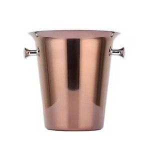 Latest Double-Wall Copper Wine Bucket Copper Plated <b>Hammered</b> Design Ice Bucket Lid for Beer Wine - Product Image 2
