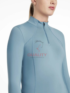 Couche de base pour femmes équestres couche supérieure évacuation de l'humidité séchage rapide extensible respirant tissu léger couche de base haut - Product Image 2
