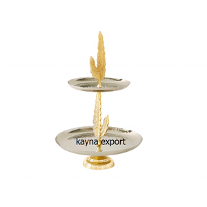 Support à gâteau de mariage de haute qualité, en métal, plaqué or, finition émail, écologique, forme ovale, certifié CE, artisanat - Product Image 5