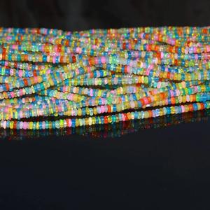 Cuentas de ópalo Welo etíope de 16 pulgadas hechas a mano Disco Smooth Rondelle Multi-Color Plain Bead cuentas de piedra personalizadas - Product Image 2