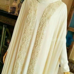 Abayas en rayonne XXL brodées à la main, élégantes et modestes, décontractées, pour femmes, kimono boutonné, cape musulmane - Product Image 1