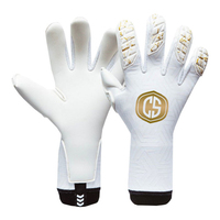 Gants de gardien de but sportifs hybrides respirants et réglables Cosh Outdoor, coupes enroulées, paume en latex, design blanc et or, unisexe, doigts