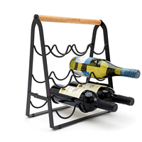 Casier à vin en métal design classique décor cuisine étagère support stockage noir affichage comptoir porte-bouteilles en métal
