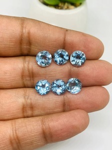Topaze bleue facettée de 8 mm, qualité supérieure, pierre précieuse naturelle de 1 à 2 carats, certifiée par un tiers, pour la fabrication de bijoux, pierres en vrac - Product Image 4
