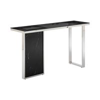 Tables consoles rectangulaires modernes en métal avec plateau en marbre, extensibles et dotées de rangements pour salon, villa et hôtel