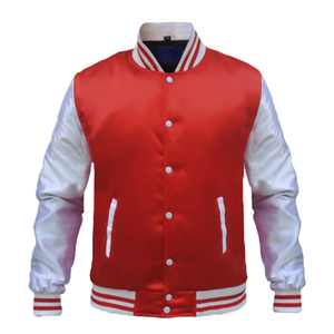 Blouson universitaire de luxe en satin teint, col montant, style décontracté, pour hommes et femmes, streetwear, coupe bomber, rétro, baseball, Letterman - Product Image 2
