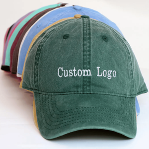 Casquettes de Noël personnalisées avec broderie, en tissu denim délavé, 5 ou 6 panneaux, casquettes de baseball en coton avec étiquette tissée et visière incurvée - Product Image 5