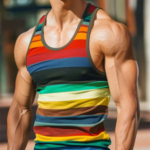 Débardeur sans manches 100% coton de haute qualité pour hommes avec col rond anti-boulochage Style High Street - Product Image 1