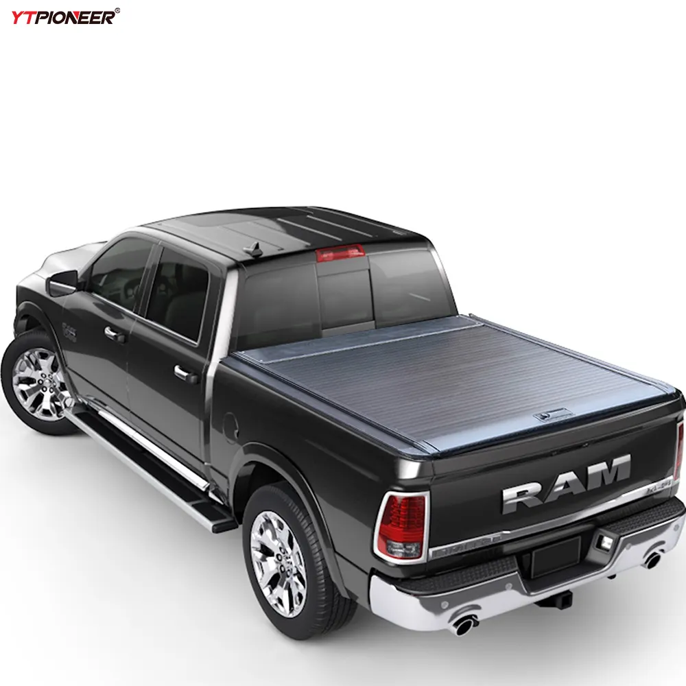 YTPIONEER tutup penyimpan bagasi, tahan air gulung 4x4 Tonneau dapat ditarik untuk Ford-150