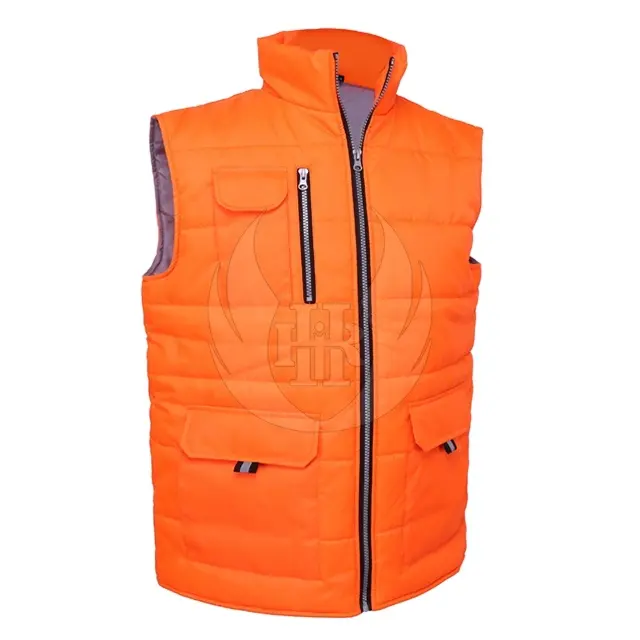 Zipper Best Quality Men Padded Vest Best Bubble jacket winter working padded vests for men in simple styles with cotton padding